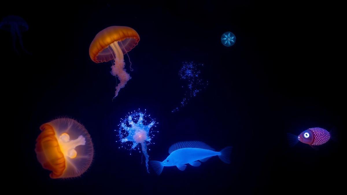 Bioluminescência Marinha e Organismos Produzindo Sua Própria Luz